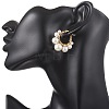 Shell Pearl Round Hoop Earrings EJEW-TA00785-4