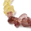 Natural Quartz Crystal & Lemon Quartz & Strawberry Quartz Beads Strands G-L610-A10-01-3