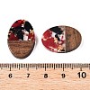 Transparent Resin and Walnut Wood Pendants RESI-T057-04E-4