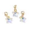 AB Color Plated Glass Pendants PALLOY-JF05675-1