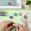 12Pcs 6 Colors Brass Rhinestone Cufflinks BUTT-GL0001-06-3