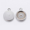 Tarnish Resistant 201 Stainless Steel Pendant Cabochon Settings LS-STAS-P198-17-12mm-1