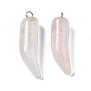 Natural Rose Quartz Pendants G-S356-13B-2