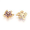 Brass Micro Pave Cubic Zirconia Charms KK-N262-111A-G-2