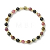 Natural Multicolor Tourmaline & Synthetic Non-magnetic Hematite Beaded Stretch Bracelets for Women BJEW-JB13941-3