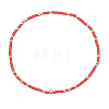 Minimalist Glass Seed Beads & Brass Beads Stretch Bracelets for Women BC0195-2-1
