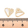 Valentine's Day Brass Pave Clear Cubic Zirconia Shell Charms KK-L274-03G-3