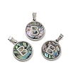 304 Stainless Steel with Paua Shell Pendants STAS-G268-02B-P-1