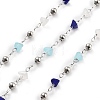 Handmade Brass & Glass Bead Chains CHC-L051-03P-02-1