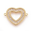 Brass Micro Pave Cubic Zirconia Links ZIRC-F093-17G-1