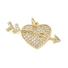 Brass Micro Pave Clear Cubic Zirconia Pendants KK-T085-16F-G-1
