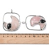 Natural Rose Quartz & Obsidian Big Pendants G-Z142-01P-B01-3
