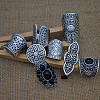 8Pcs Retro Alloy and Resin Cuff Open Rings Set WG49266-01-4