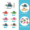 24Pcs 6 Colors Alloy Enamel Connector Charms ENAM-TA0001-58-3
