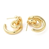 Brass Rings Dangle Stud Earrings EJEW-G382-02G-2