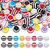  96Pcs 8 Colors Stripe Resin Beads RESI-NB0002-01-1