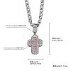 Brass Micro Pave Pink Cubic Zirconia Cubic Zirconia Cross Pendant Twisted Chain Necklaces for Women FS-WGE1C81-06-1