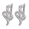 Brass Clear Cubic Zirconia Hoop Earrings EJEW-Q014-36P-2