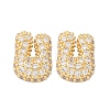 Brass Micro Pave Cubic Zirconia Stud Earrings EJEW-Z091-04G-U-2