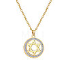 Stainless Steel Crystal Rhinestone Star of David Pendant Necklaces FS-WGE09DF-02-3