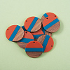 Two Tone Transparent Resin & Wood Pendants RESI-CJ0005-02-6