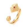 304 Stainless Steel Rhinestone Open Cuff Rings RJEW-E302-03G-2