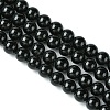Natural Dyed & Heated Black Onyx Round Beads Strand X-G-L087-12mm-01-2