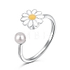 Rhodium Plated 925 Sterling Silver Open Finger Rings RJEW-A019-50P-1