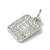 Rack Plating Brass Micro Pave Clear Cubic Zirconia Charms KK-G501-01E-P-2