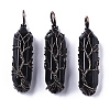 Natural & Synthetic Mixed Gemstone Big Wire Wrapped Pointed Pendants G-T133-R02-2