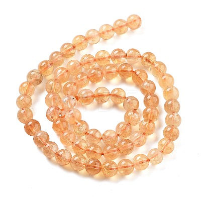 Natural Citrine Beads Strands X-G-S150-09-6mm-1