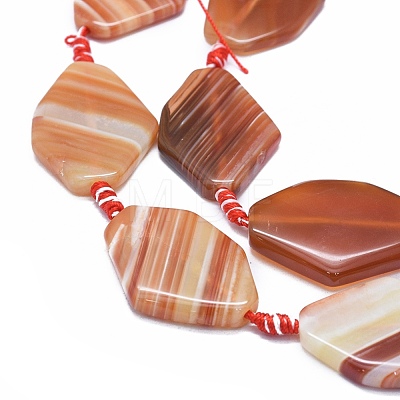 Natural Banded Agate/Striped Agate Beads Strands G-I245-59-1