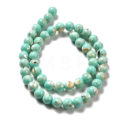 Synthetic Turquoise and Sea Shell Assembled Beads Strands G-D482-01B-08-1