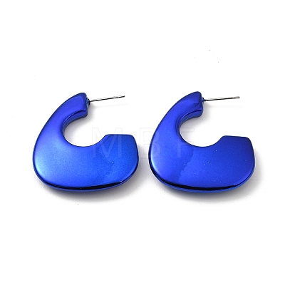 Twist Triangle Acrylic Stud Earrings EJEW-P251-23-1