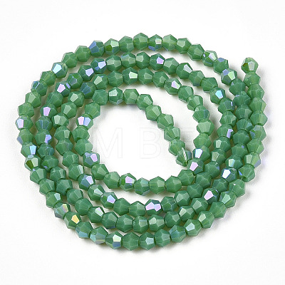 Opaque Solid Color Electroplate Glass Beads Strands EGLA-A039-P2mm-L08-1