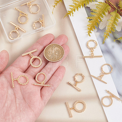   12Pcs 6 Styles Brass Toggle Clasps KK-PH0006-45-1