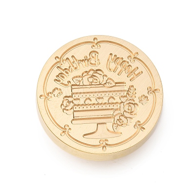 Golden Tone Wax Seal Brass Stamp Heads AJEW-U008-02G-17-1