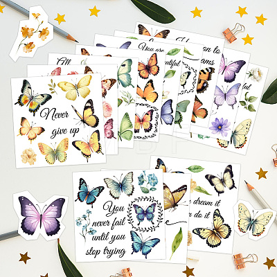12 Sheets 12 Style PVC Stickers DIY-WH0570-007-1