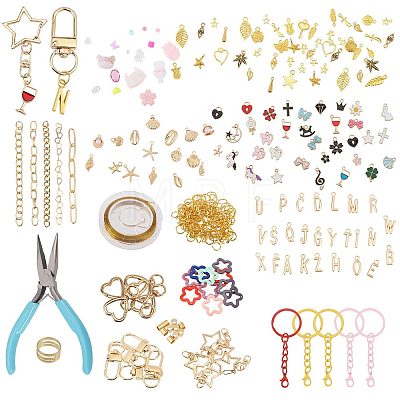 1 Bags DIY Keychain Kit DIY-GL0007-18-1