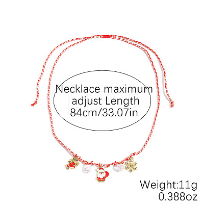 Christmas Alloy & Acrylic Pendant Braided Polyester Cord Necklaces FS-WG3DBCD-10-1