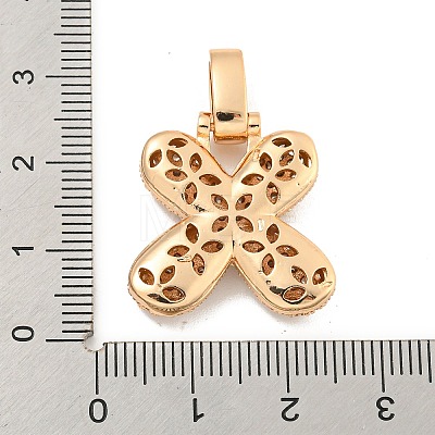 Brass Micro Pave Clear Cubic Zirconia Pendants KK-B099-01G-X-1