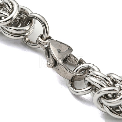304 Stainless Steel Byzantine Chain Bracelet BJEW-C042-04P-1
