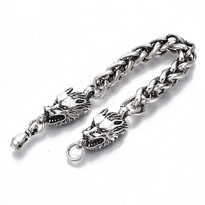 Men's Alloy Wheat Chain Bracelets X-BJEW-T014-07AS-1
