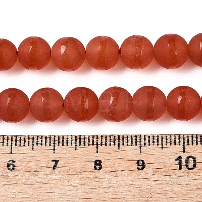 Frosted Natural White Jade Beads Strands G-T138-8mm-209G-1