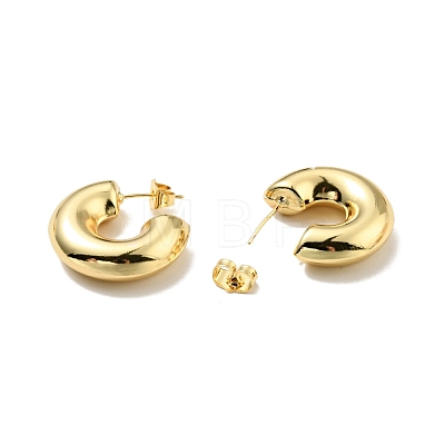 Rack Plating Brass C-shape Stud Earrings EJEW-G288-32D-G-1