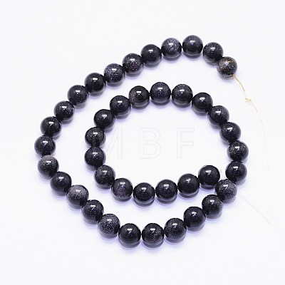 Synthetic Blue Goldstone Beads Strands G-F425-40-1