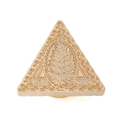 Golden Plated Triangle Shaped Wax Seal Brass Stamp Head STAM-K001-04G-01-1