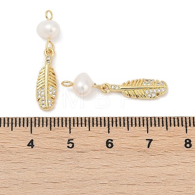 Natural Cultured Freshwater Pearl & Brass Pendants KK-U062-09G-1