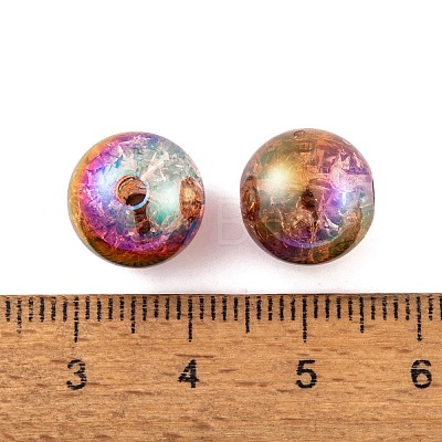 UV Plating Rainbow Iridescent Acrylic Crackl Beads PACR-C009-02I-1