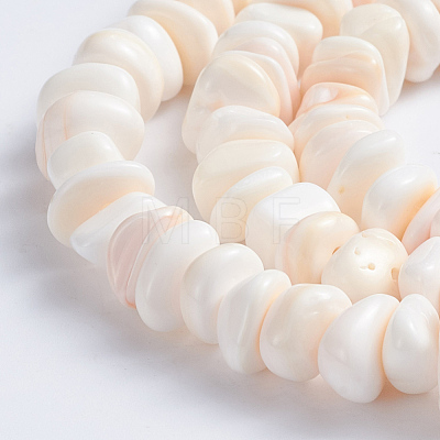 Natural Pink Shell Beads Strands X-SSHEL-L016-19-1